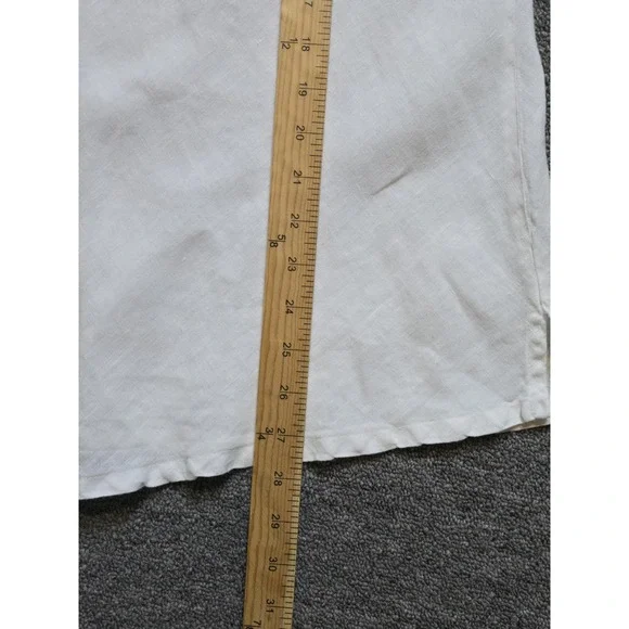 Match Point 100% Linen V-neck White Tank Top Size LARGE Summer/vacation - Picture 5 of 7